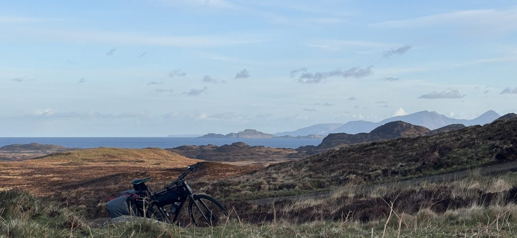 View from tent including bike